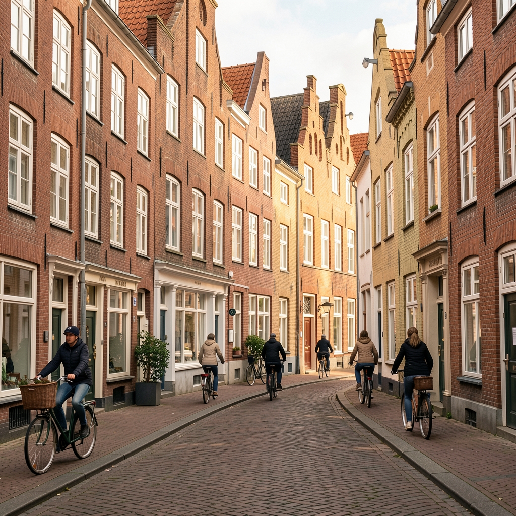 Gothersgade i København med historiske facader og cyklister